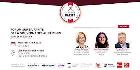 Forum sur la parité 2023 de La Gouvernance au Féminin  — Montréal