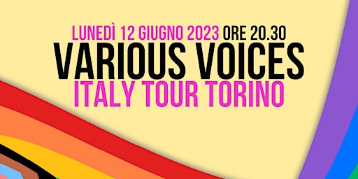 Image principale de Various Voices Italy Tour - Torino - Concerto internazionale cori rainbow