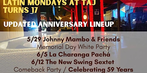 Latin Mondays at Taj Lounge primary image