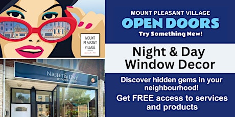 Mount Pleasant Village Open Doors - Night & Day Window Decor