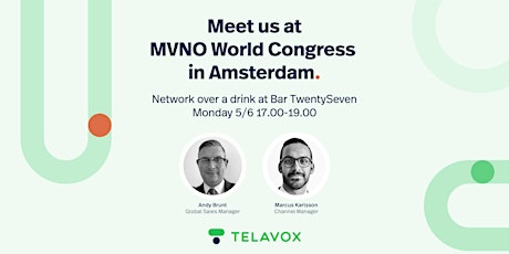 Imagen principal de Drinks with Telavox @ MVNO World Congress 2023