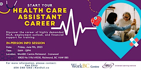 Health Care Assistant Career In-Person Info Session