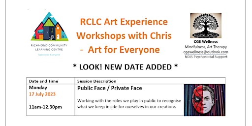 FREE Adult Art Experience Workshops - MONDAYS: RICHMOND  primärbild