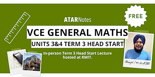 VCE General Maths Units 3&4 Term 3 Head Start Lecture FREE primary image