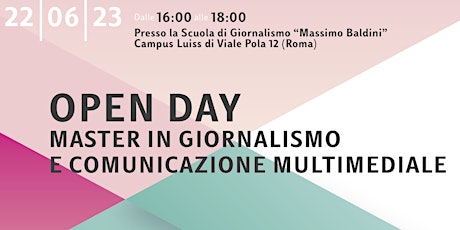 Open Day Master in Giornalismo Luiss