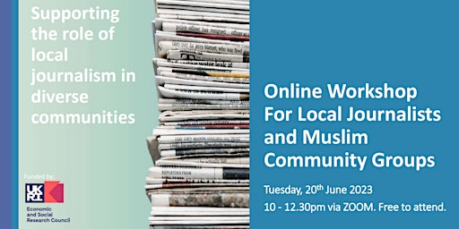 Online workshop for local journalists and Muslim community groups primary image