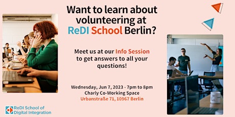 Calling all Tech Enthusiasts: Join ReDI-School's Volunteer Info Session primary image
