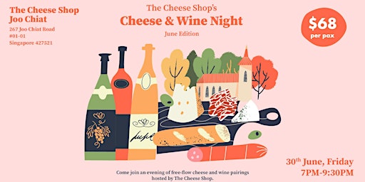 Imagem principal de Cheese & Wine Night (Joo Chiat) - 30 Jun, Friday