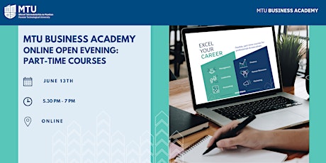 MTU Business Academy Online Open Evening:Part -time courses