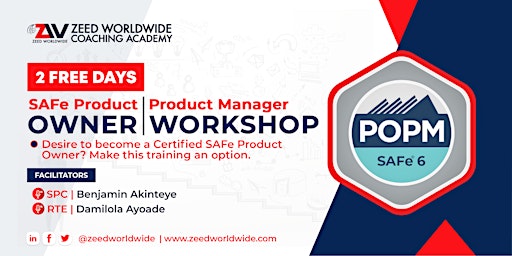 FREE 2 Days SAFe Product Owner | Product Manager  Workshop primary image