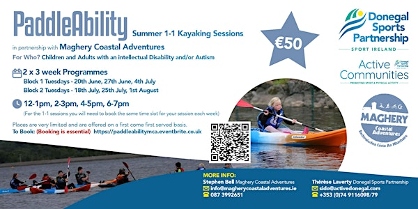 PaddleAbility - Maghery Coastal Adventures Summer 1-1 Kayaking  Sessions