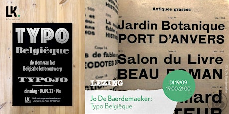 Typo Belgiëque – lezing met Jo De Baerdemaeker