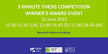 HWU 3 Minute Thesis Competition Winner's Award Event ONLINE