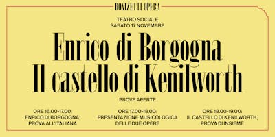 Donizetti Opera 2018 - Prove aperte Donizetti Opera 2018 - Prove aperte