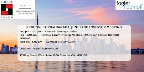 Keiretsu Forum Canada Investor Meeting - June 22nd Live Event