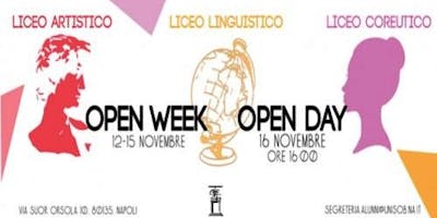 OPEN WEEK 12-15 Novembre OPEN DAY 16 Novembre OPEN WEEK 12-15 Novembre OPEN DAY 16 Novembre