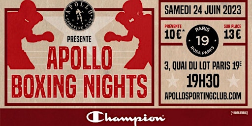 Image principale de Apollo Boxing Nights Paris - Gala de Boxe 24/06/2023