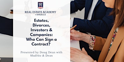 Imagen principal de IN BRANCH - Estates, Divorces, Investors & Companies - Who Can Sign?