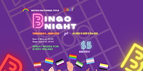 PRIDE June Bingo Night!