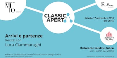ARRIVI E PARTENZE ClassicAperta al Ristorante solidale RUBEN per Book City ARRIVI E PARTENZE ClassicAperta al Ristorante solidale RUBEN per Book City