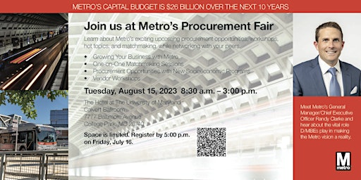 Primaire afbeelding van Metro's Procurement Fair - Washington Metropolitan Area Transit Authority