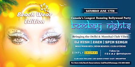 BOMBAY NIGHTS | BEACH WEAR Bollywood Party
