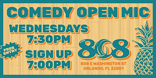 Immagine principale di Comedy Open Mic @ The 808 Island Pub 