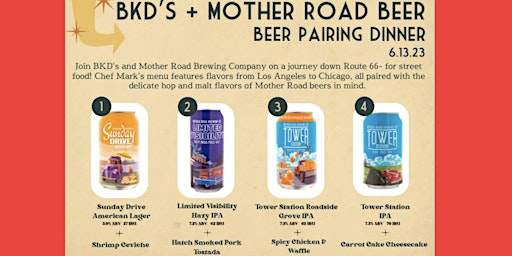 BKD's Backyard Joint & Mother Road Beer Pairing Dinner primary image