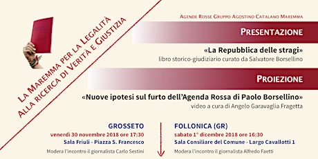 Immagine principale di Grosseto - Presentazione del libro "La Repubblica delle stragi" e video "Nuove ipotesi sul furto dell'agenda rossa di Paolo Borsellino" 