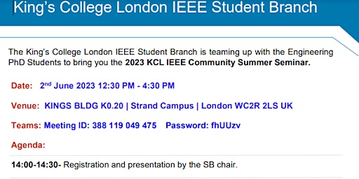 Imagen principal de IEEE Student Branch First Event at King's College London