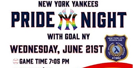 Yankees Pride Night Playing the Mariners (GOALNY Fundraiser)