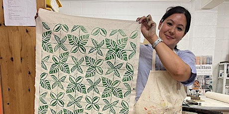 Imagen principal de Textile Block Printing 1 day Workshop. Print a Linen Tea Towel.