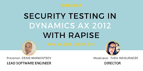 Webinar: Security Testing in Dynamics AX 2012 with Rapise