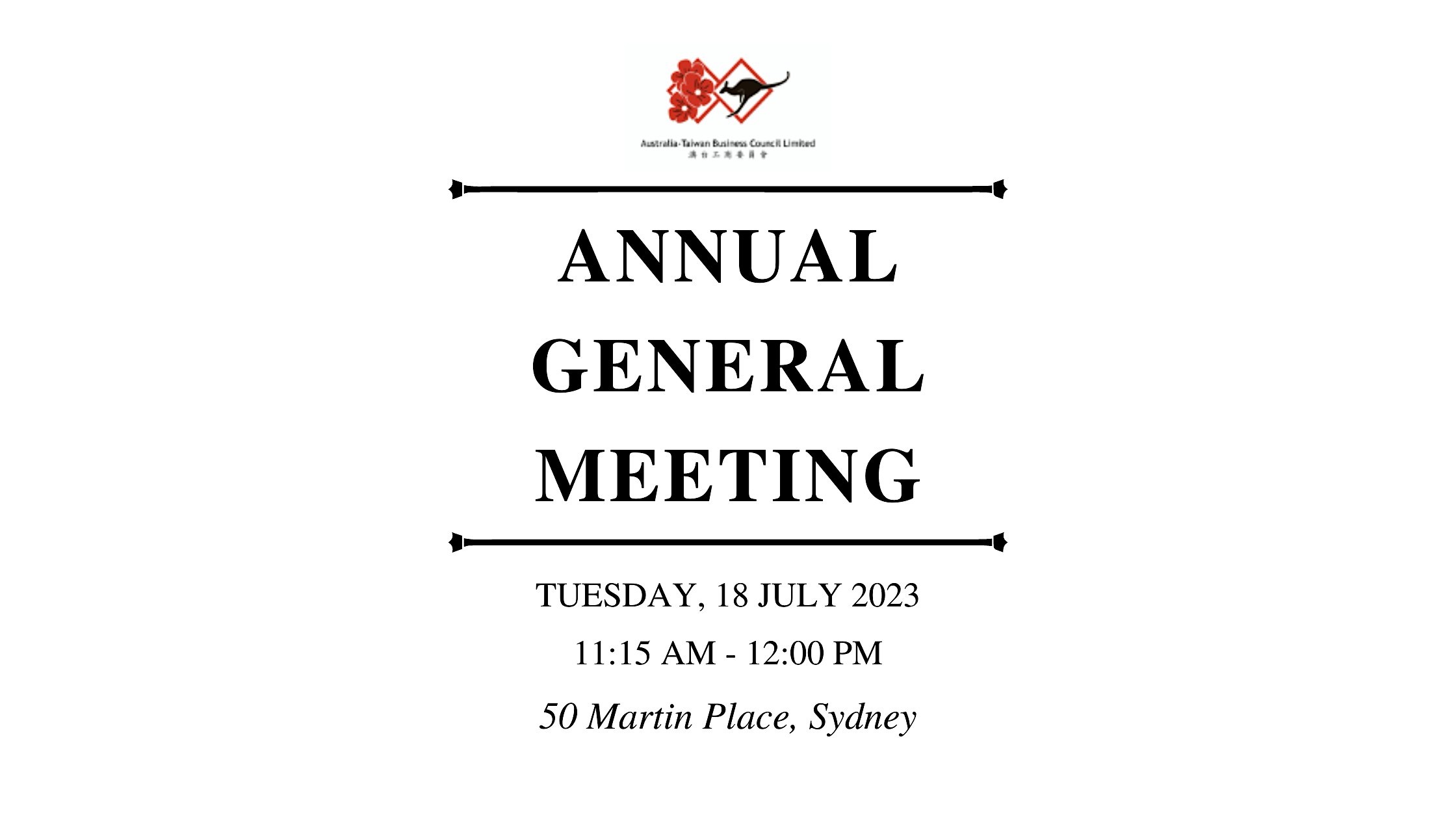 ATBC – Annual General Meeting (AGM) 2023