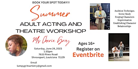 Summer Adult Acting and Theater  Workshop with Cherie Gray
