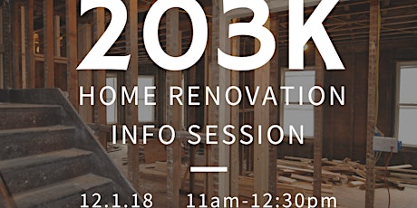 December 203K Home Renovation Loan Info Session primary image