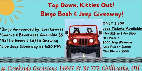 Top Down, Kitties Out! Bingo Bash & Jeep Giveaway!