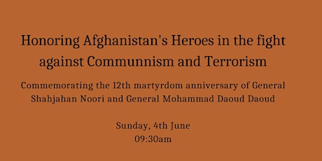 Honoring Afghanistan heroes in the fight against Communism and Terrorism