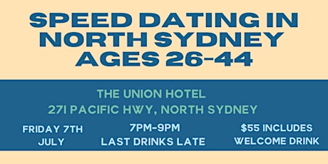 Speed dating for ages 26-44 in North Sydney