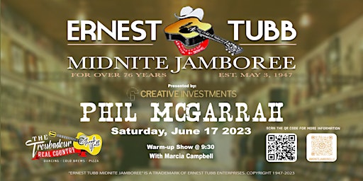 Ernest Tubb Midnite Jamboree with Phil McGarrah primary image