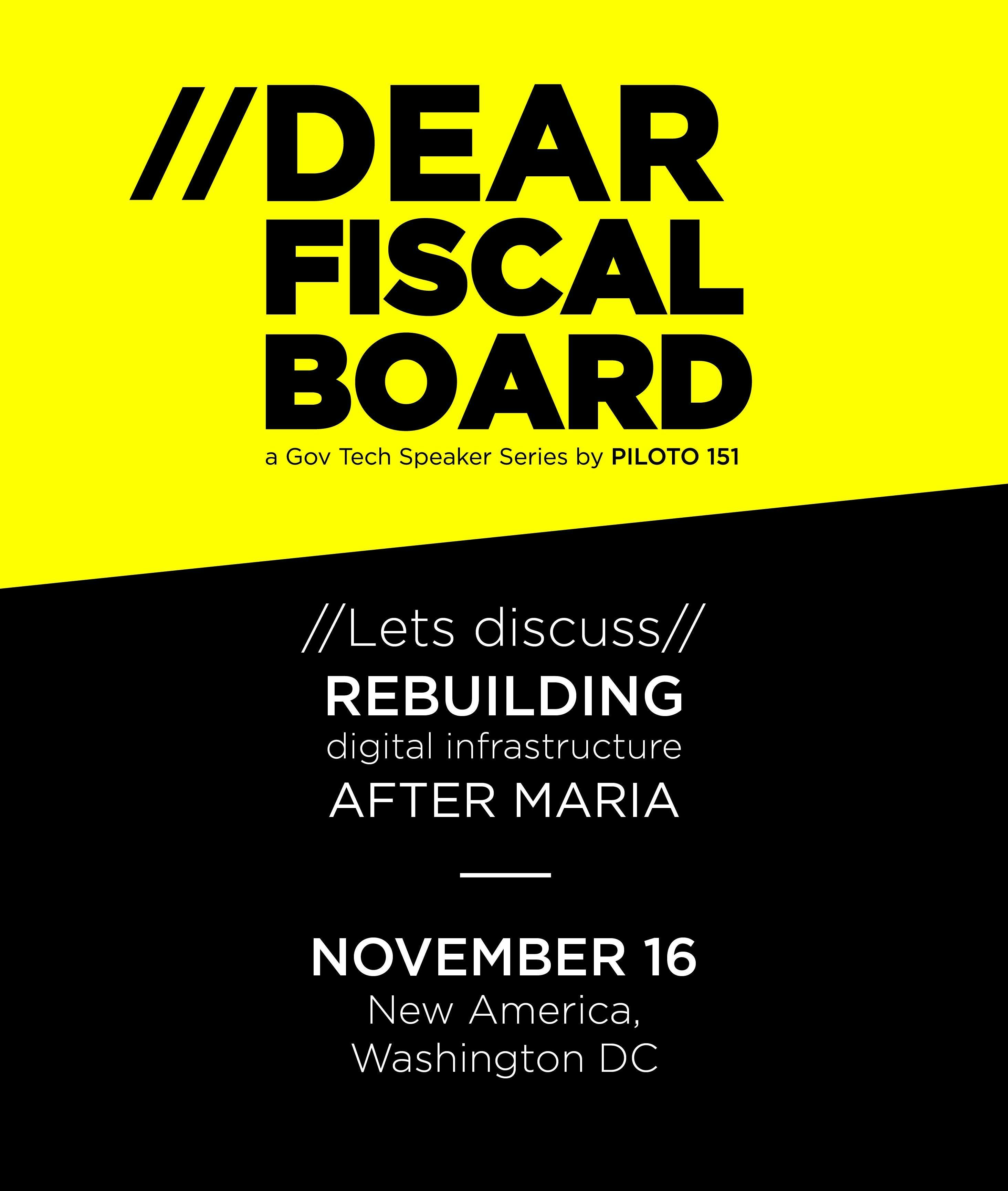 Dear Fiscal Board - 2018 Series Event