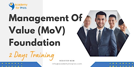 Management Of Value (MoV) Foundation 2 Days Training in Hartford, CT