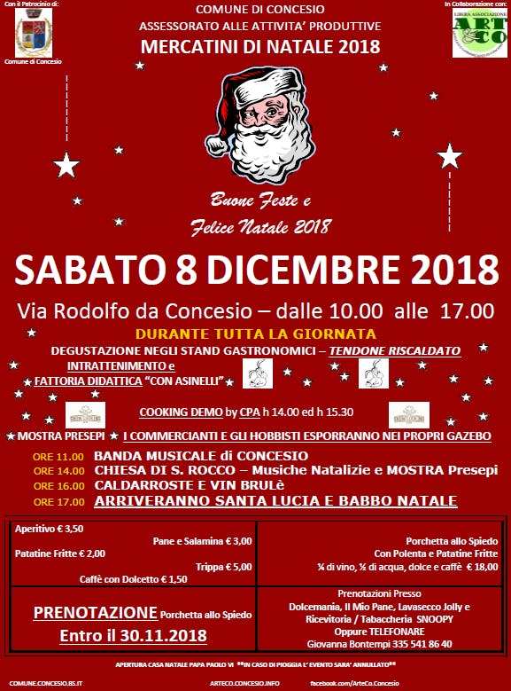 Mercatini Di Natale Concesio 08 12 18 A Concesio E Dintorni