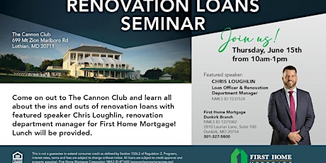 Renovation Loan Seminar with First Home Mortgage Dunkirk
