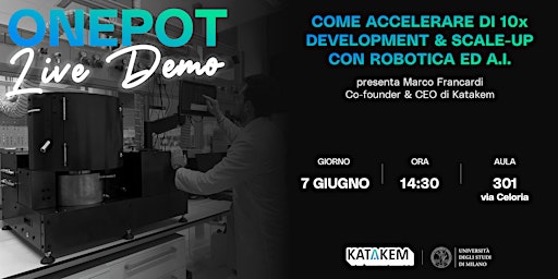 Immagine principale di Come accelerare Development e Scale Up con robot ed AI + OnePot Live Demo 