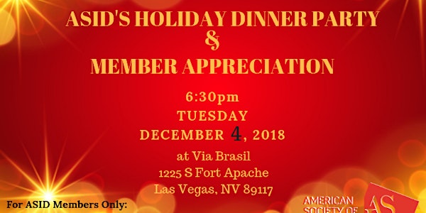 Las Vegas ASID Members Only Holiday Dinner Party Reservations