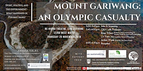 Documentary Screening - 'Mount Gariwang: An Olympic Casualty' primary image