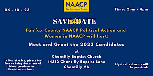 Primaire afbeelding van Fairfax County NAACP Candidate Meet and Greet