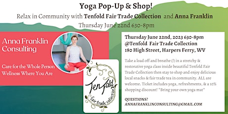 Yoga Pop Up & Shop! Relax in Community with Tenfold and Anna Franklin