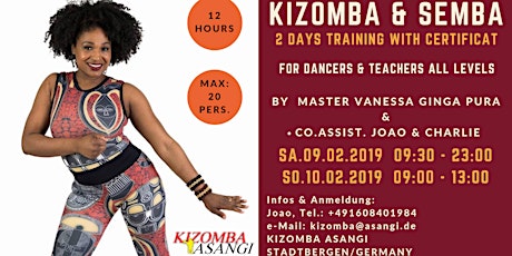 Hauptbild für Kizomba & Semba Training with Certificat by Master Vanessa Ginga Pura